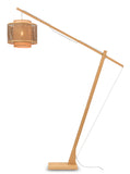 Floor lamp Bhutan bamboo nat. h.207cm/shade 40x34cm bl./nat.