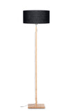 Floor lamp Fuji bamboo h.167cm/shade 47x23cm eco linen - black