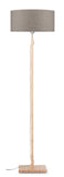 Floor lamp Fuji bamboo h.167cm/shade 47x23cm eco linen - dark