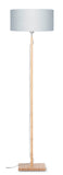 Floor lamp Fuji bamboo h.167cm/shade 47x23cm eco linen - light grey