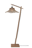 Floor lamp Ibiza S bamboo wavy nat. h.150cm/shade 50x15cm - bl/nat.