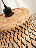 Floor lamp Ibiza S bamboo wavy nat. h.150cm/shade 50x15cm - bl/nat.