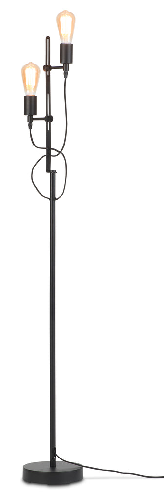 Floor lamp iron Seattle h.152xb.23cm adjustable - black