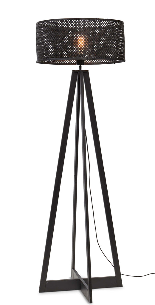 Floor lamp Java 4-legs bamboo bl. h.145cm/shade dia.50xh.22cm - bl.