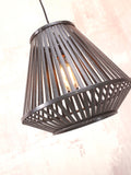 Floor lamp Merapi S bamboo bl. h.150cm/shade diamond 30x30cm - bl.