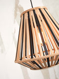 Floor lamp Merapi S bamboo nat. h.150cm/shade diamond 30x30cm - bl/nat.