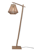 Floor lamp Merapi S bamboo nat. h.150cm/shade diamond 30x30cm - nat.