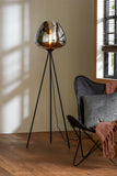 Floor lamp tripod 42x146 cm MAYSON smoked glass+matt black