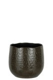 Flowerpot Pattern Ceramic Dark Grey Large