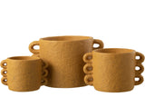 Flowerpot Zenia Ceramic Ochre Large