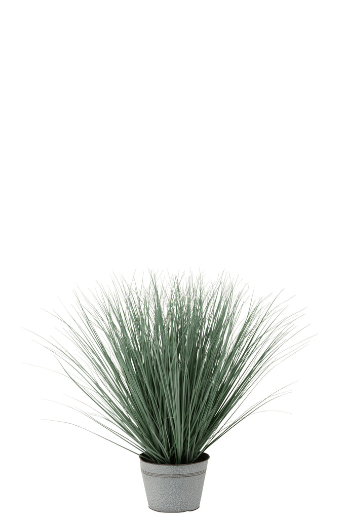 Grasses In Pot Metal Plastic Blue/Green Large