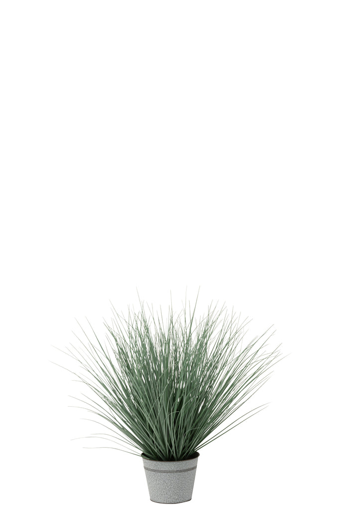 Grasses In Pot Metal Plastic Blue/Green Medium