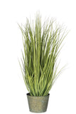 Grasses Wild In Pot Metal Green Plastic Green Large