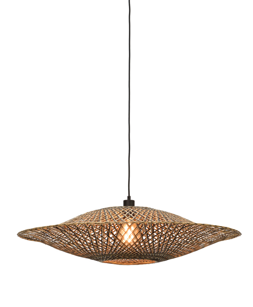 Hanging lamp Bali bamboo horiz. 87x20cm black/natural - L