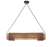 Hanging lamp Bhutan bamboo cylinder 85x18cm - black/natural