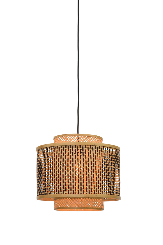 Hanging lamp Bhutan bamboo dia.40x34cm bl./nat. S