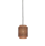 Hanging lamp Bhutan bamboo/shade dia.18xh.25cm bl/nat. - S