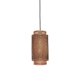 Hanging lamp Bhutan bamboo/shade dia.18xh.35cm bl/nat. - L