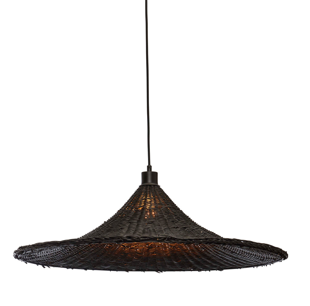 Hanging lamp Borabora rattan dia.70xh.20cm L - black