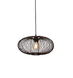 Hanging lamp Cango bamboo ellipse S dia.40x20cm - black