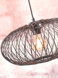 Hanging lamp Cango bamboo ellipse S dia.40x20cm - black