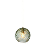 Hanging lamp glass Venice globe - green