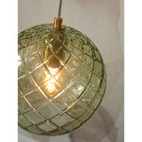 Hanging lamp glass Venice globe - green