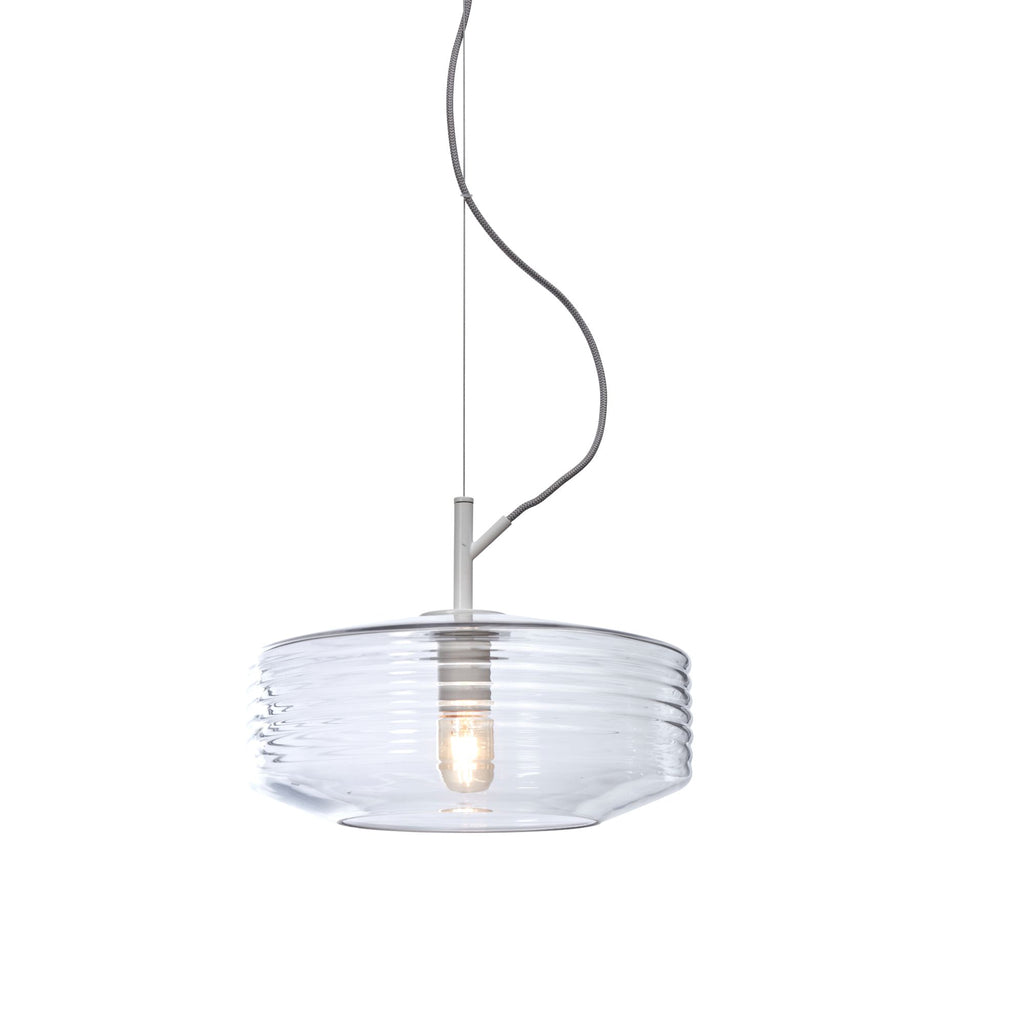 Hanging lamp glass Verona ribbed - clear