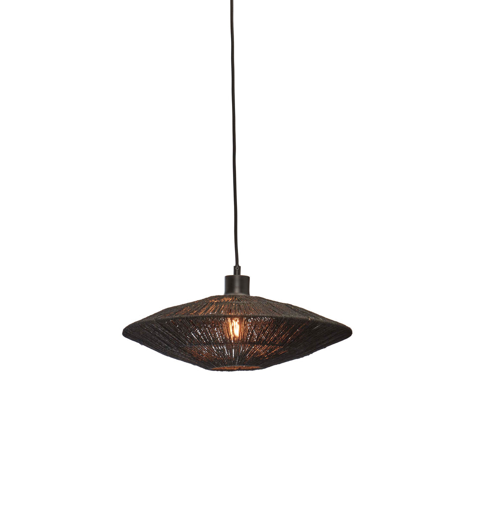 Hanging lamp Iguazu jute/disc S dia.40xh.12cm - black