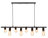 Hanging lamp iron Miami 8-arm l.105xb.28cm adjustable - black