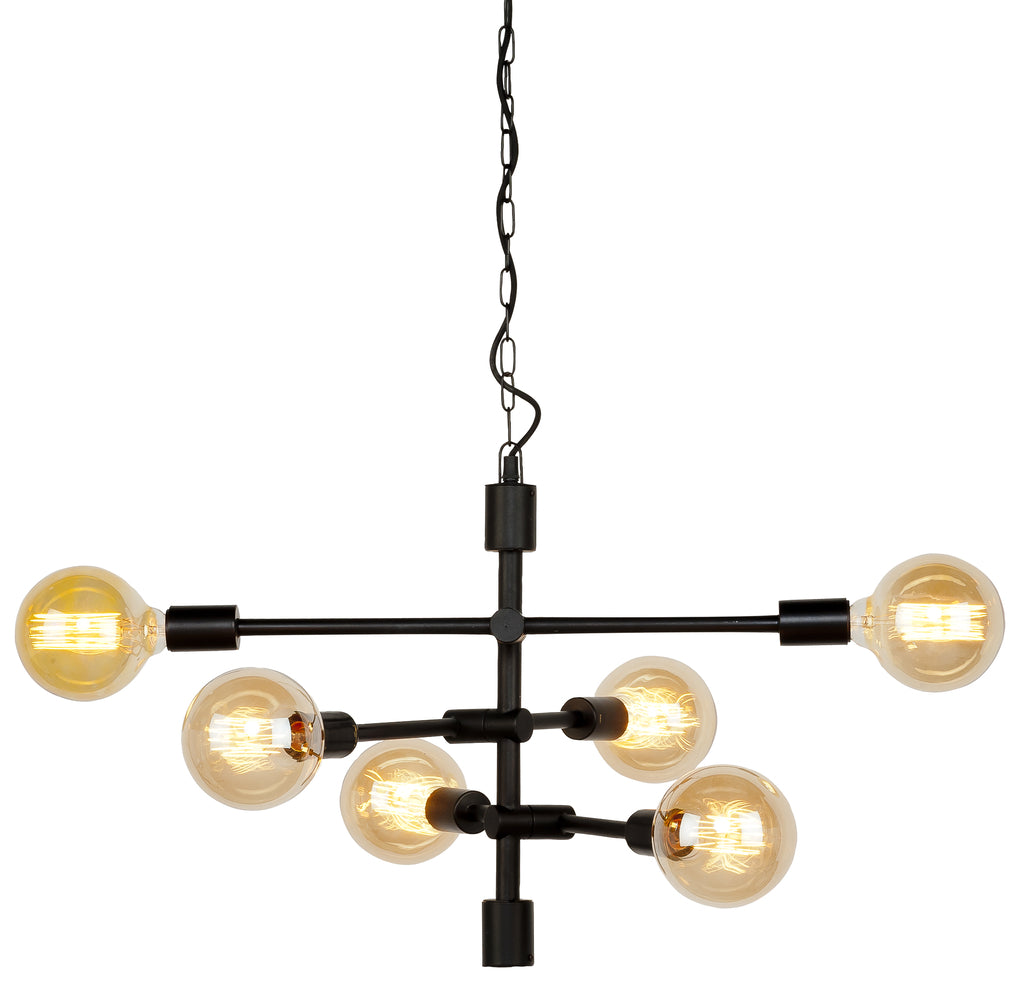 Hanging lamp iron Nashville 3-arm 60x52xh.48cm - black