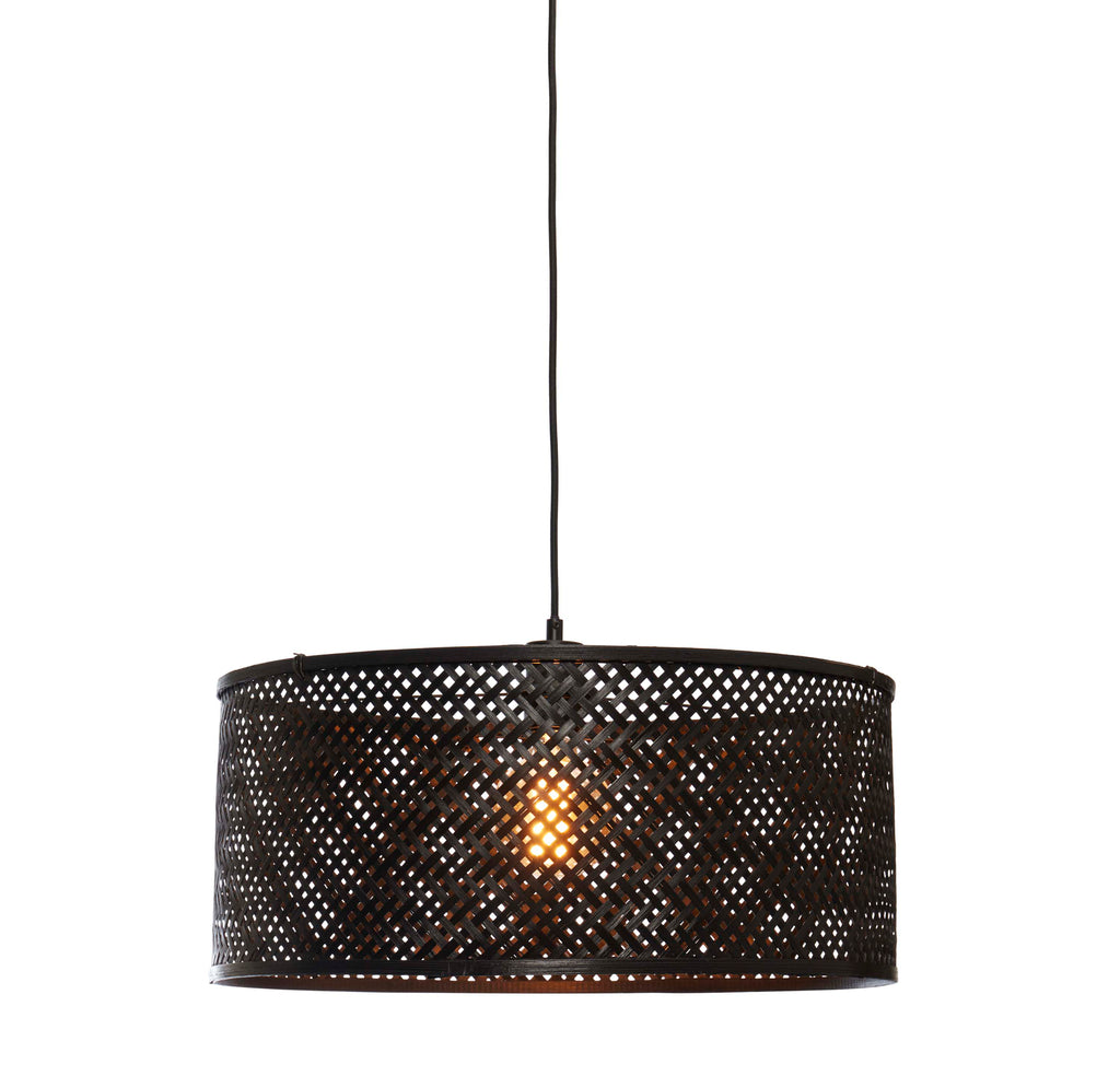 Hanging lamp Java bamboo round/straight dia. 50xh.22cm - black