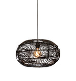 Hanging lamp Madeira rattan/shade dia.48xh.30cm - black