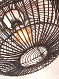 Hanging lamp Madeira rattan/shade dia.48xh.30cm - black