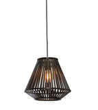 Hanging lamp Merapi bamboo/diamond 30xh.30cm - black