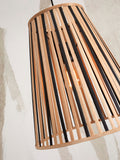 Hanging lamp Merapi bamboo/tapered 30xh.30cm black/natural - S