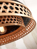 Hanging lamp Ubud double shades bamboo dia.60x18cm - bl/natural