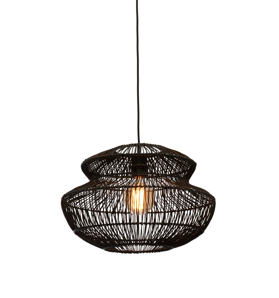 Hanging lamp Zanzibar rattan/round dia.40xh.30cm - black