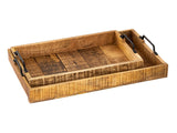 Eva - dienblad - hout - mangohout - 46x31cm (set van 2)