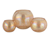 Hurricane Light Ball Craquelure Glass Pearl Effect Amber Large