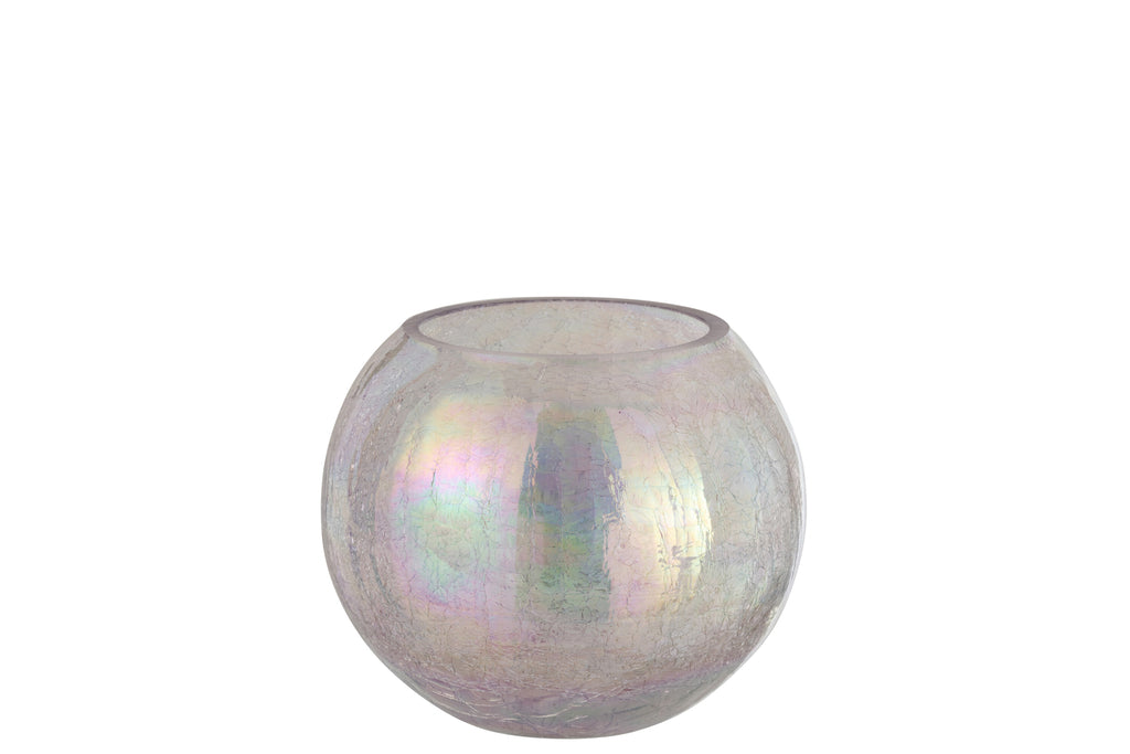 Hurricane Light Ball Craquelure Glass Pearl Effect Purple Large