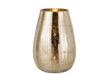 Hurricane Light Egg Shaped Craquelure Glass Gold Large