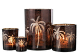 Hurricane Palm Tree Glass Brown Xlarge