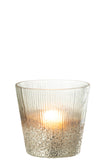 Hurricane Ribbed Glass Silver/Trans Large