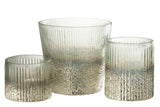 Hurricane Ribbed Glass Silver/Trans Large