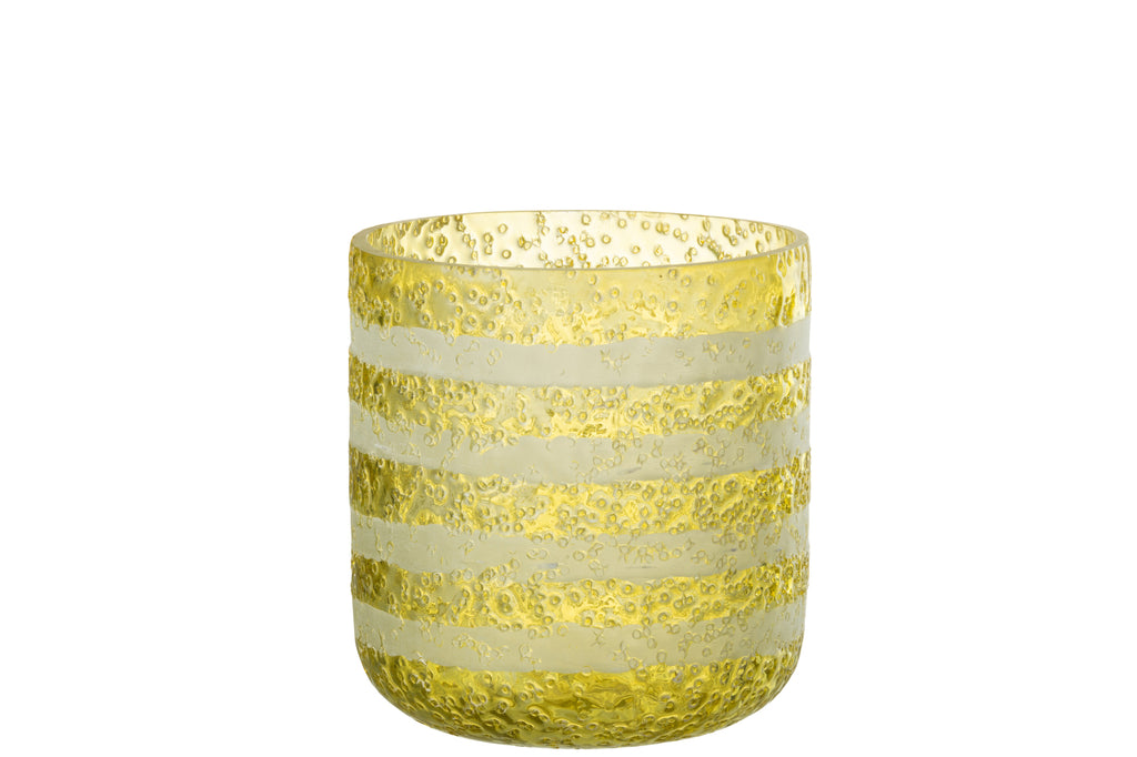 Hurricane Stripes Glass Yellow/White Large