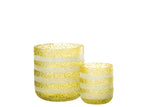 Hurricane Stripes Glass Yellow/White Large