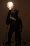 Lamp Ape Standing Polyresin Black