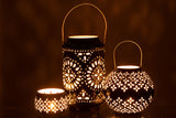 Lantern High Perforated Iron Black