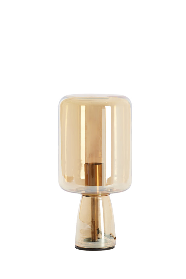 Table lamp 16x32 cm LOTTA glass amber+gold